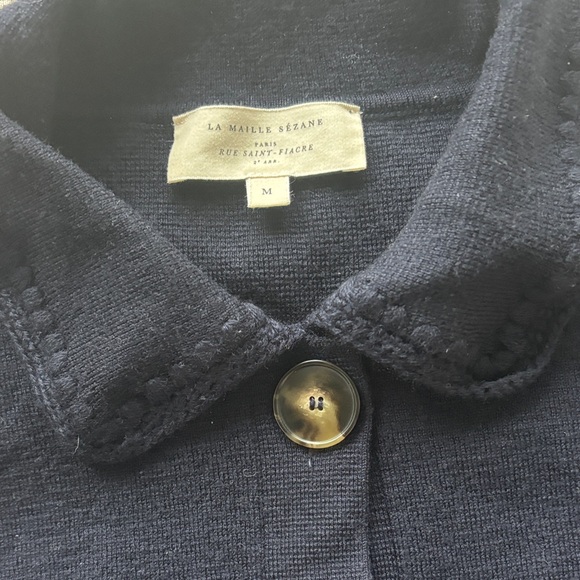 Sézane Betty Cardigan in Navy Crochet Size M - Picture 7 of 11